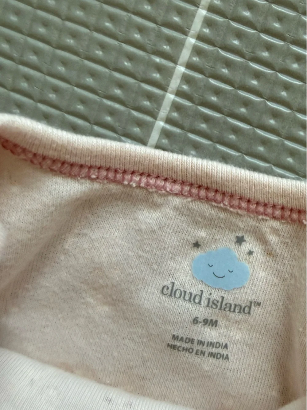 Cloud island|Baby girl set,light Pink ditsy floral Onesie & pastel lime pants•